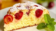 Smetanový koláč s třešněmi: šťavnatý dezert pro útulné podzimní čajování s rodinou